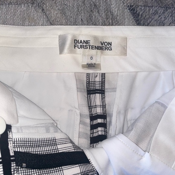 Diane von Furstenberg Cigarette Plaid Twill Pants - Picture 6 of 6